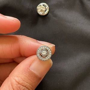 Authentic pandora Vintage Circle Stud Earrings